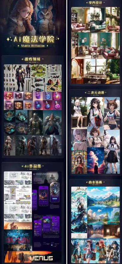 Ai魔法绘画 Stable Diffusion专业课高效辅助Ui/运营作品集0到精通系统课|淘骐网赚资源库