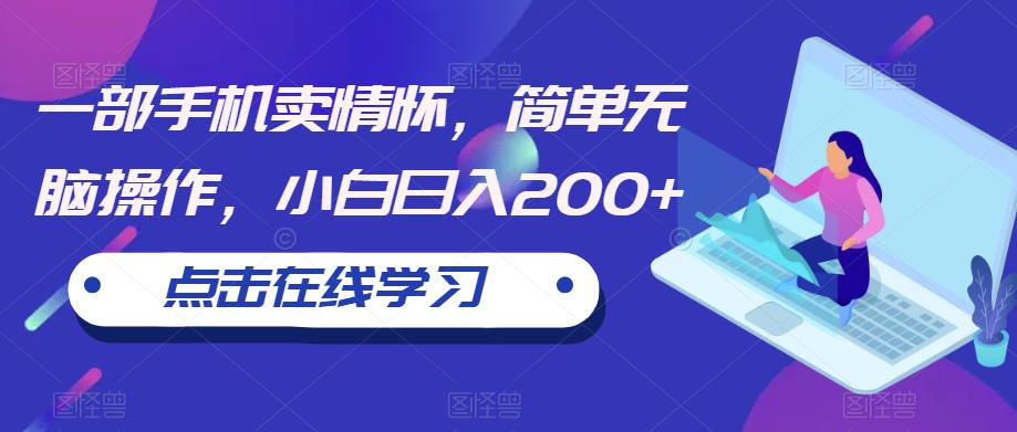 一部手机卖情怀,简单无脑操作,小白日入200+【揭秘】|淘骐网赚资源库