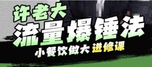 许老大流量爆锤法,小餐饮做大进修课,一年1000家店亲身案例大公开|淘骐网赚资源库