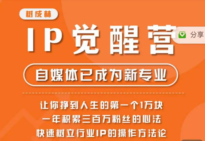 树成林·IP觉醒营,快速树立行业IP的操作方法论,让你赚到人生的第一个1万块(更新)|淘骐网赚资源库