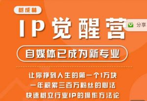 树成林·IP觉醒营,快速树立行业IP的操作方法论,让你赚到人生的第一个1万块|淘骐网赚资源库