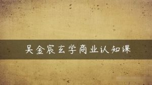 吴金宸玄学商业认知课,传统文化商业认知课|淘骐网赚资源库