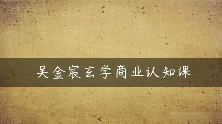 吴金宸玄学商业认知课,传统文化商业认知课|淘骐网赚资源库