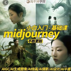 淘不掉学院·midjourney小白入门基础,AI摄影+AI设计+AI绘画-AIGC作图|淘骐网赚资源库