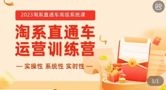 冠东·2023淘系直通车高级系统课，​实操性，系统性，实时性，直通车完整体系教学|淘骐网赚资源库