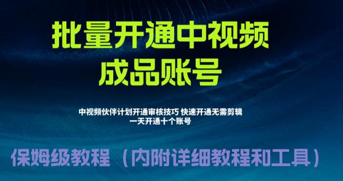 外面收费1980的暴力开通中视频计划教程,内附详细的快速通过中视频伙伴计划的办法-第一资源库