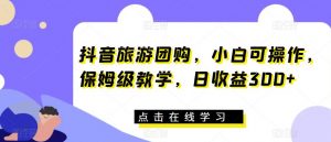抖音旅游团购,小白可操作,保姆级教学,日收益300+【揭秘】|淘骐网赚资源库