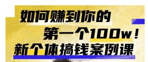 群响新个体‮钱搞‬案例库，可‮直以‬接抄作业的新‮体个‬搞钱案例库，如何赚到你的第一个100w|淘骐网赚资源库