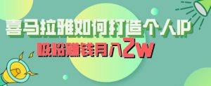 喜马拉雅如何打造个人IP,吸粉赚钱月入2W【揭秘】|淘骐网赚资源库