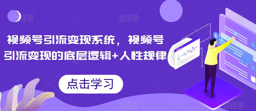 视频号引流变现系统,视频号引流变现的底层逻辑+人性规律|淘骐网赚资源库