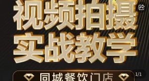 烁石·餐饮店短视频摄影基本功,视频拍摄实战教学|淘骐网赚资源库