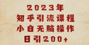 2023知乎引流课程，小白无脑操作日引200+【揭秘】|淘骐网赚资源库