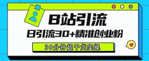 B站引流日引流30+精准创业粉，超详细B站引流创业粉玩法【揭秘】|淘骐网赚资源库