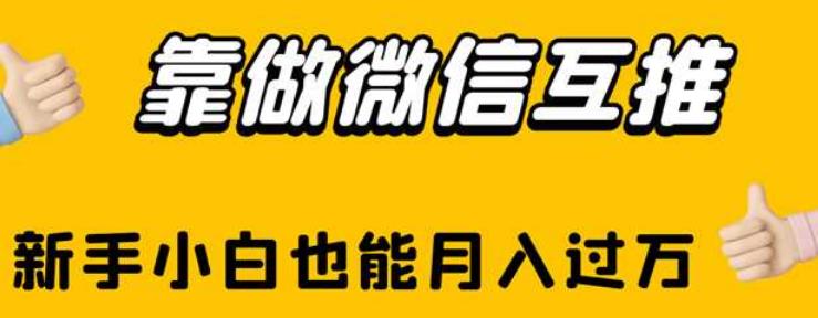 靠做微信互推，新手小白也能月入过万【揭秘】|淘骐网赚资源库
