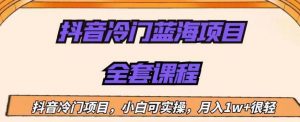 外面收费1288的抖音冷门蓝海项目,新手也可批量操作,月入1W+【揭秘】|淘骐网赚资源库