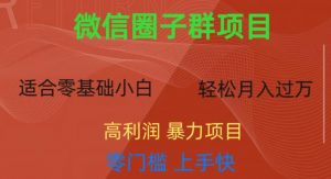 微信资源圈子群项目,零门槛,易上手,一个群1元,一天轻轻松松300+【揭秘】|第一资源库