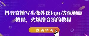 抖音直播写头像姓氏logo等保姆级教程,火爆撸音浪教程【揭秘】|淘骐网赚资源库