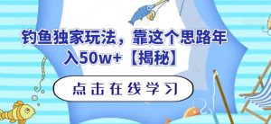 钓鱼独家玩法,靠这个思路年入50w+【揭秘】|淘骐网赚资源库