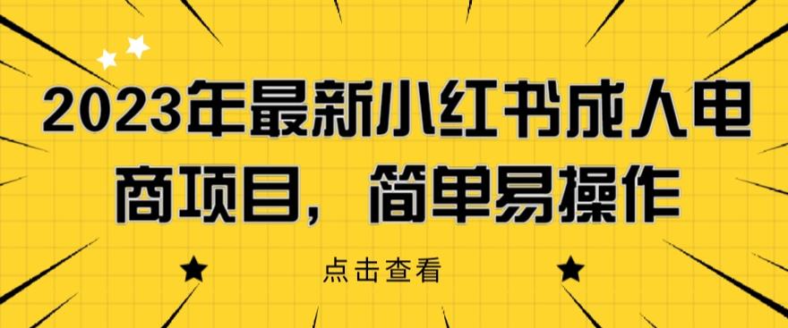 2023年最新小红书成人电商项目，简单易操作【详细教程】【揭秘】|淘骐网赚资源库