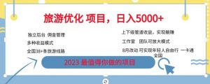 旅游优化项目,2023最值得你做的项目没有之一,带你月入过万|淘骐网赚资源库