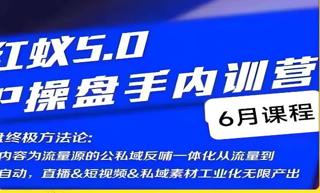 红蚁5.0IP操盘手内训营，IP操盘终极方法论|淘骐网赚资源库