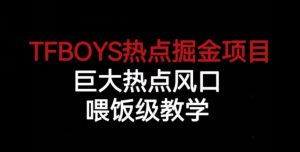 TFBOYS热点掘金项目,巨大热点风口,喂饭级教学|淘骐网赚资源库