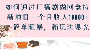 如何通过广播剧做网盘拉新项目一个月收入18000+，简单粗暴，新玩法曝光【揭秘】|淘骐网赚资源库