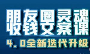 朋友圈灵魂收钱文案课,打造自己24小时收钱的ATM机朋友圈|淘骐网赚资源库