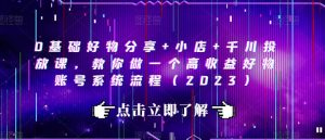 0基础好物分享+小店+千川投放课,教你做一个高收益好物账号系统流程(2023)|淘骐网赚资源库