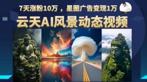 云天AI风景动图视频制作，7天涨粉10万，星图广告变现1万（更新87节课）|淘骐网赚资源库