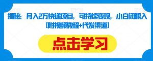 揭秘：月入2万快递项目，可持续变现，小白闭眼入【附视频教程+代发渠道】|淘骐网赚资源库