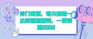 冷门赛道,每天听歌一小时就能赚钱,一周变现2000【揭秘】|淘骐网赚资源库