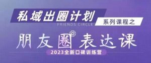 私域出圈计划系列课程之朋友圈表达课,2023全新口碑训练营|淘骐网赚资源库