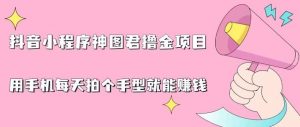 抖音小程序神图君撸金项目，用手机每天拍个手型挂载一下小程序就能赚钱【揭秘】|淘骐网赚资源库