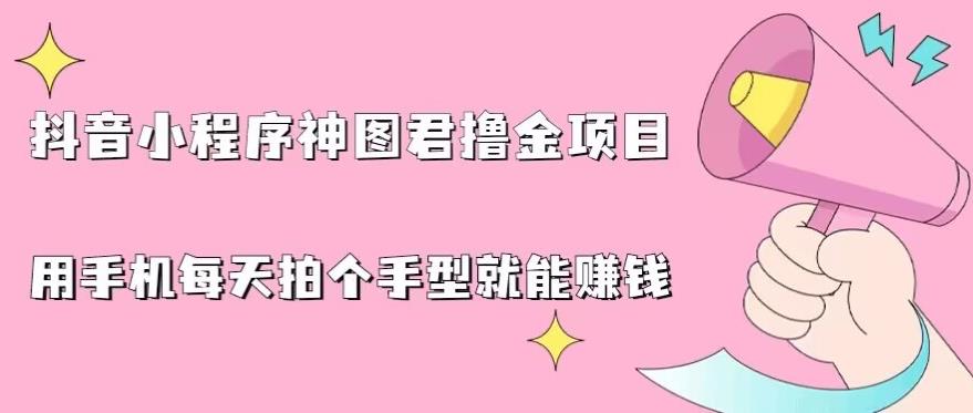 抖音小程序神图君撸金项目，用手机每天拍个手型挂载一下小程序就能赚钱【揭秘】|淘骐网赚资源库