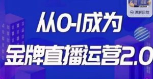 交个朋友·金牌直播运营2.0,运营课从0-1成为金牌直播运营|淘骐网赚资源库
