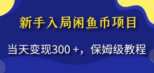新手入局闲鱼币项目，当天变现300+，保姆级教程【揭秘】|淘骐网赚资源库