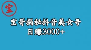 宝哥揭秘抖音美女号玩法，日赚3000+【揭秘】|淘骐网赚资源库