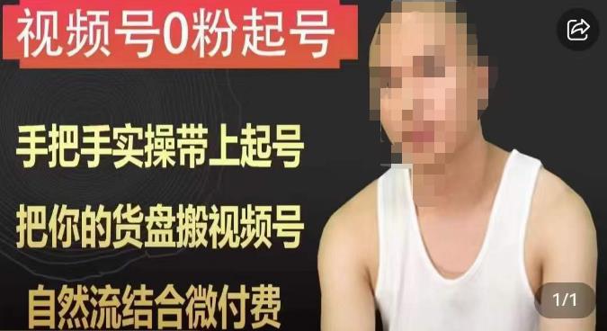 天诺老吴视频号0粉起号课程,手把手实操带上起号,把你的货盘搬视频号,自然流结合微付费|淘骐网赚资源库