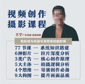 视频创作摄影课程,教你成为具备导演思维的摄影师(导演思维+拍摄技巧+拉片解析+职业发展建议)|淘骐网赚资源库