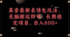 某音最新表情包玩法,无脑搬运即可,长期稳定项目,日入600+【揭秘】|淘骐网赚资源库