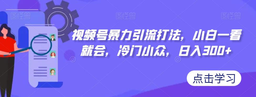 视频号暴力引流打法，小白一看就会，冷门小众，日入300+【揭秘】|淘骐网赚资源库