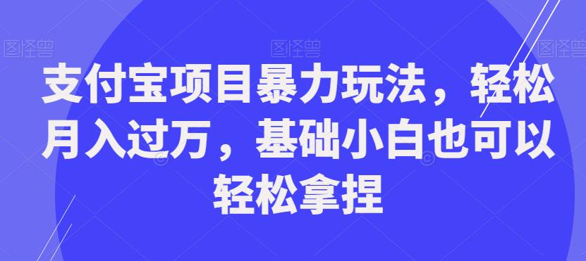 支付宝项目暴力玩法，轻松月入过万，基础小白也可以轻松拿捏【揭秘】|淘骐网赚资源库