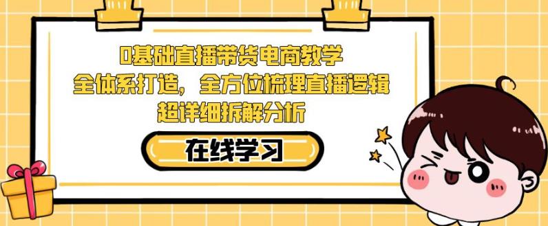 零基础直播带货电商教学，全方位梳理直播逻辑，超详细拆解分析|淘骐网赚资源库