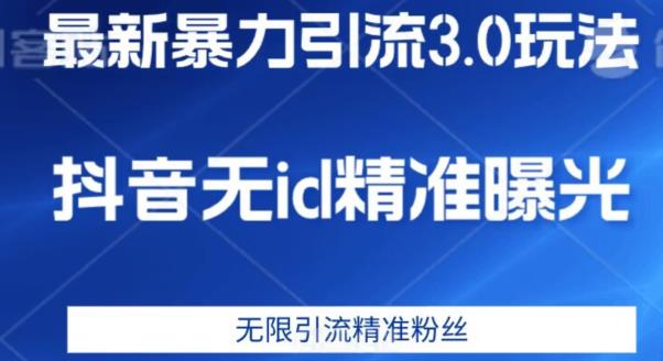 最新暴力引流3.0版本，抖音无id暴力引流各行业精准用户|淘骐网赚资源库