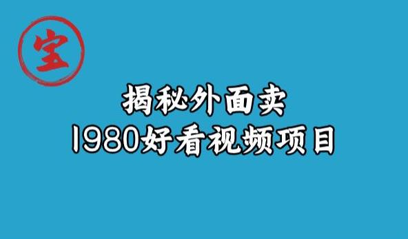 宝哥揭秘外面卖1980好看视频项目,投入时间少,操作难度低|淘骐网赚资源库
