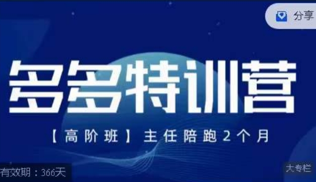 纪主任·多多特训营高阶班【9月13日更新】,拼多多最新玩法技巧落地实操|淘骐网赚资源库
