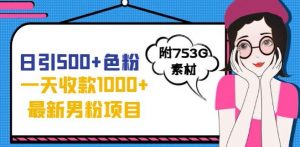 一天收款1000+元，最新男粉不封号项目，拒绝大尺度，全新的变现方法【揭秘】|淘骐网赚资源库