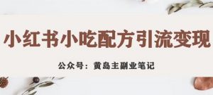 黄岛主·小红书小吃配方引流变现项目，花988买来拆解成视频版课程分享|淘骐网赚资源库