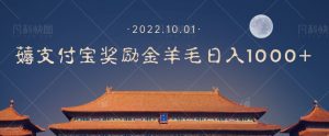 一部手机薅支付奖励金宝羊毛轻松日入1000+|淘骐网赚资源库